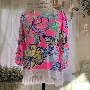 Lilly Pulitzer Stretch Seashell Top Size M